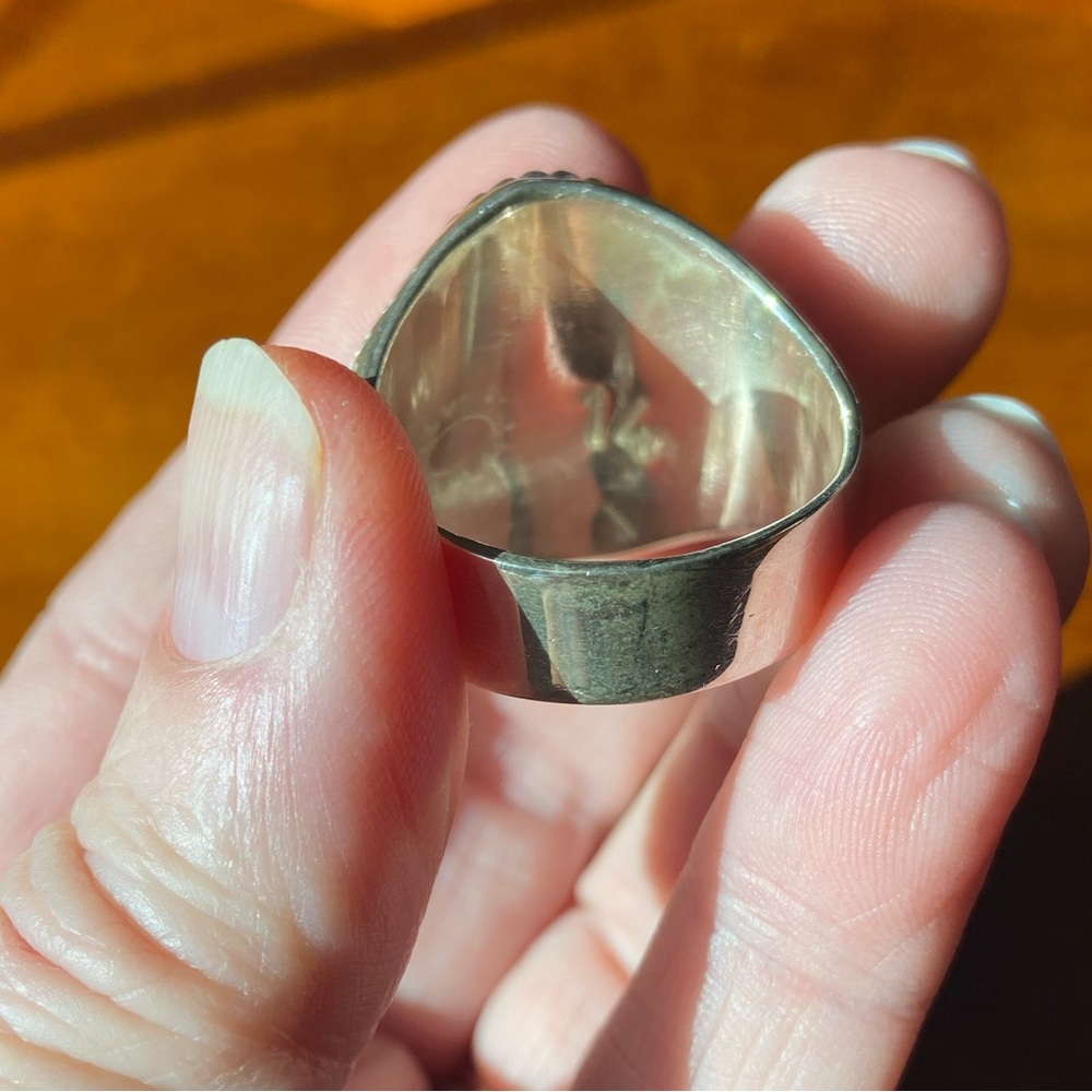 Mexico Silver Sterling Tiger Eye Size 14 Men’s Ring - Picture 8 of 9